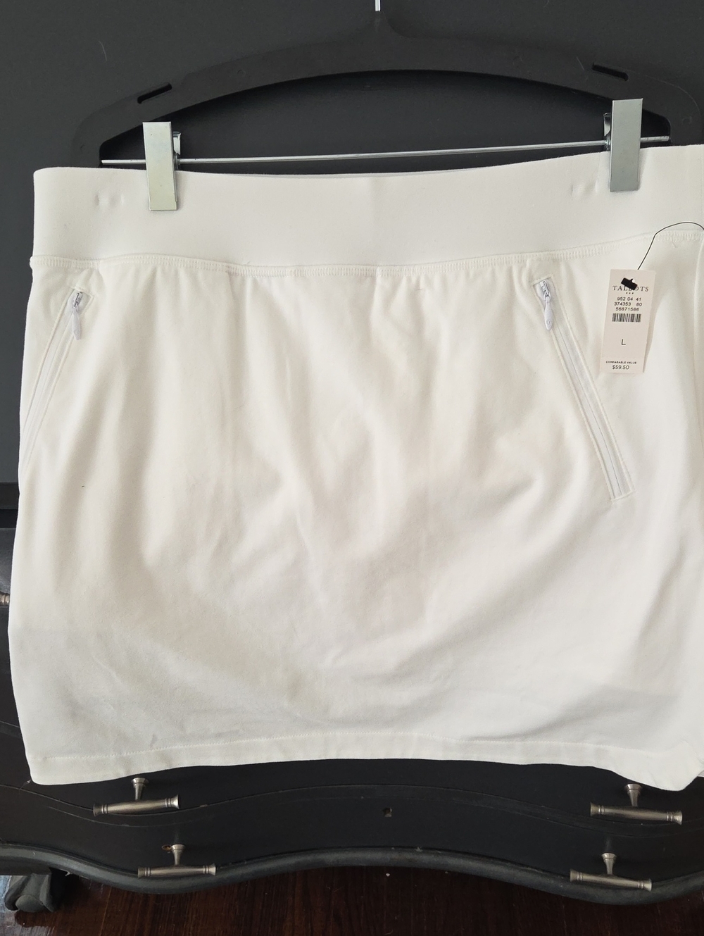 NWT Talbots White Athletic Skort with Zip Pockets